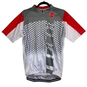 Coconut Gray White Full Zip Cycling Top Size Large